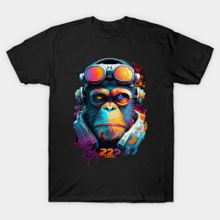 Anime Cyber Ape (Sci-Fi Ape Vintage Retro Future Design Cyberpunk Space Ape) T-Shirt